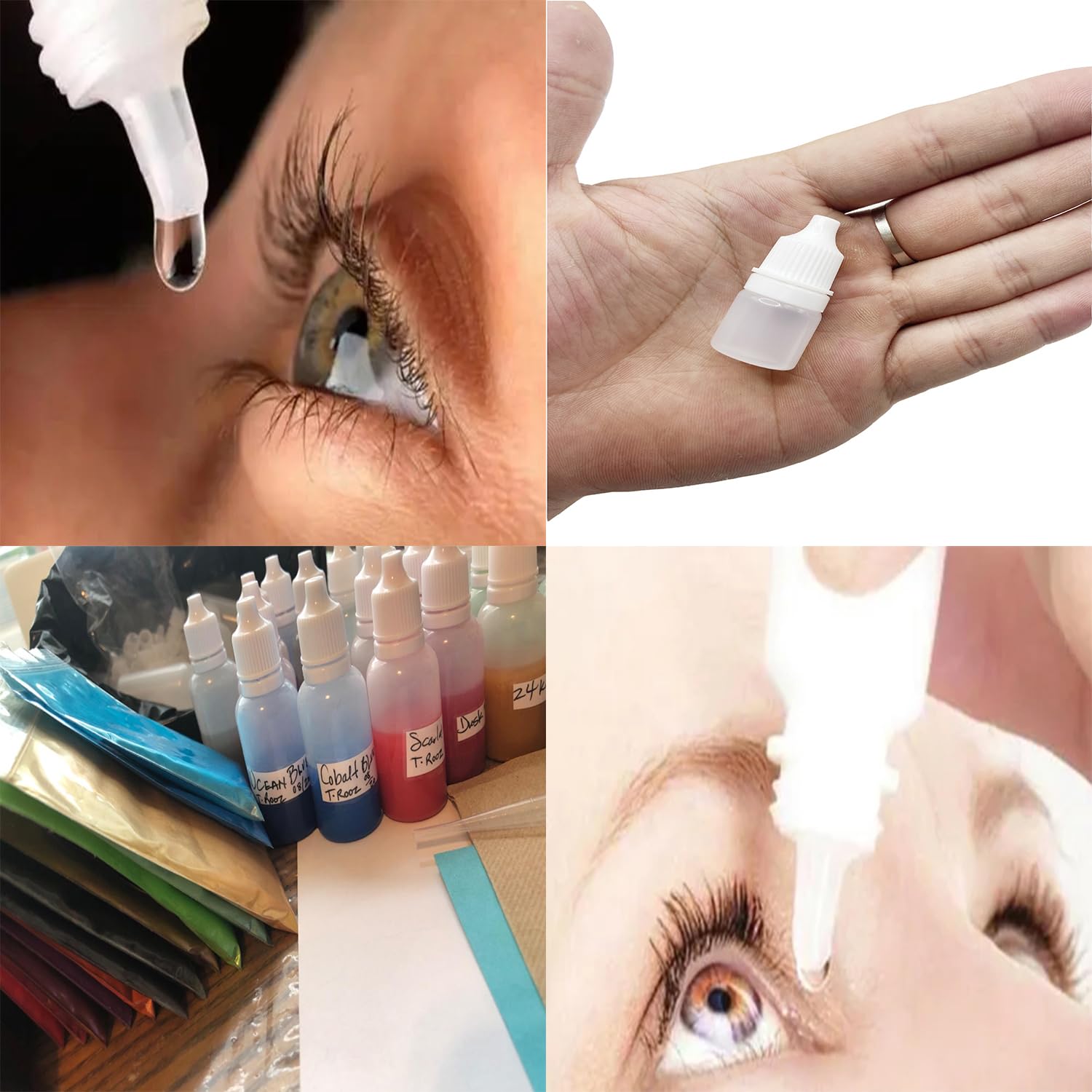 Muluo 30 Pcs 10 ml Empty Plastic Squeezable Eye Dropper bottle Plastic dropper bottle Portable Eye Drop Container with Screw Cap and Plug