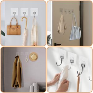 Furnibear Adhesive Hooks for Hanging 33lbs Heavy Duty Towel Coat Hooks Waterproof Self Adhesive Wall Hooks for Bathroom Shower Kitchen Door Home Improvement Utility Hook