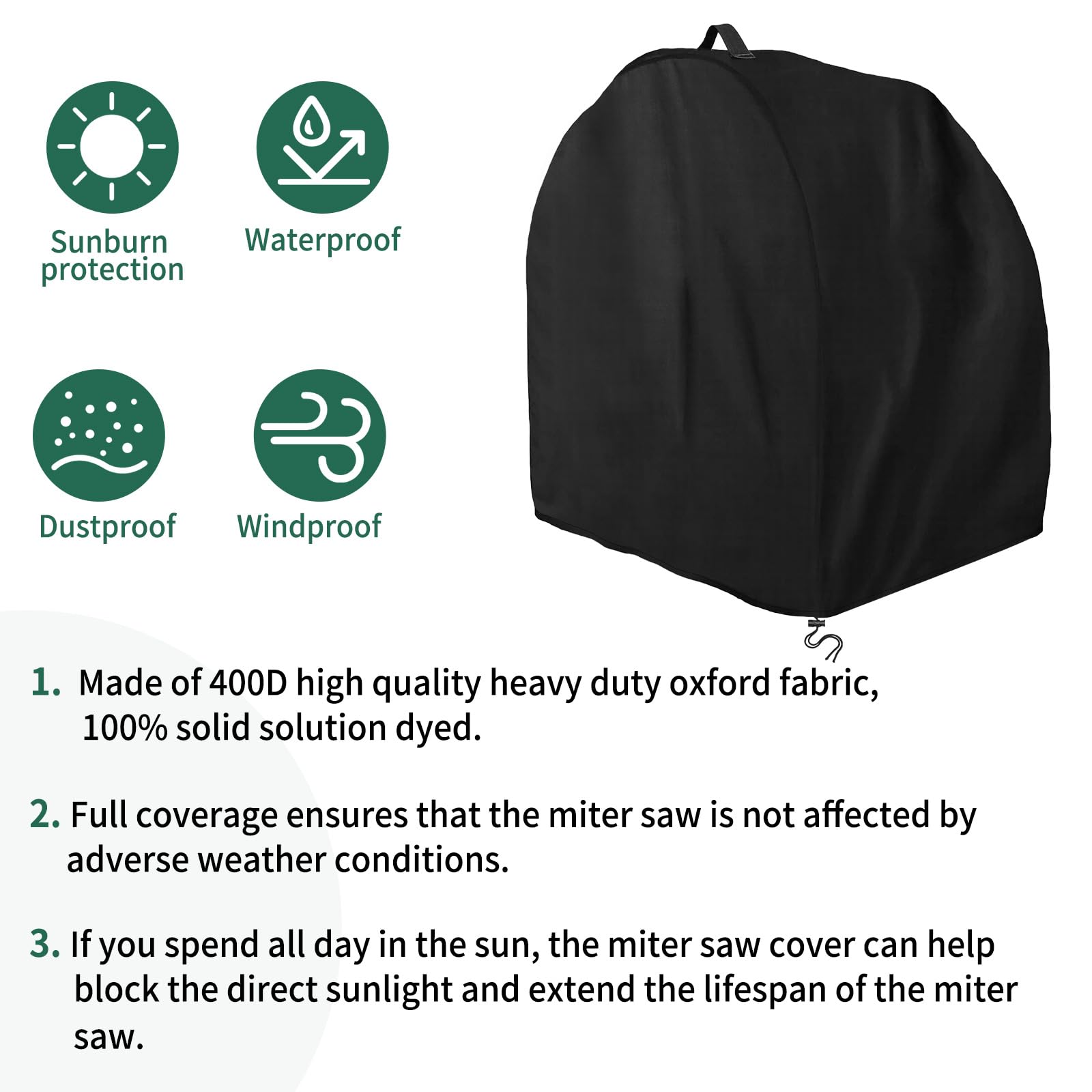 AKEfit Miter Saw Cover,Portable Table Saw Cover - Waterproof and Dustproof,Fit for Most Miter Saws and Planers,28.3L x 24W x 28.3H