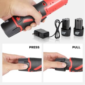 FAHKNS 3/8 Cordless Electric Ratchet Wrench Wrenches Set 45 N.m 400RPM Power 12V 1300mAh, 2 Sockets (10mm 12mm) And Charger Trigger Angle Tool (6 Sets)