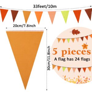 164 ft Fall Pennant Banners Orange Banner Decorations Pennant Flag Garland Bunting for Happy Fall Decor Thanksgiving Day Harvest Autumn Wedding Birthday Party Outdoor Garden Hanging Decoration