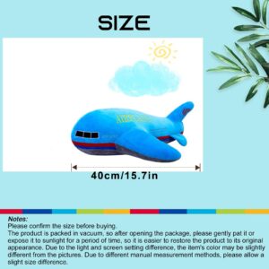 zxmbeddings 15.7" Airplane Plush Stuffed Aircraft Pillow Model Toy,Gifts for Boys Kids,Blue