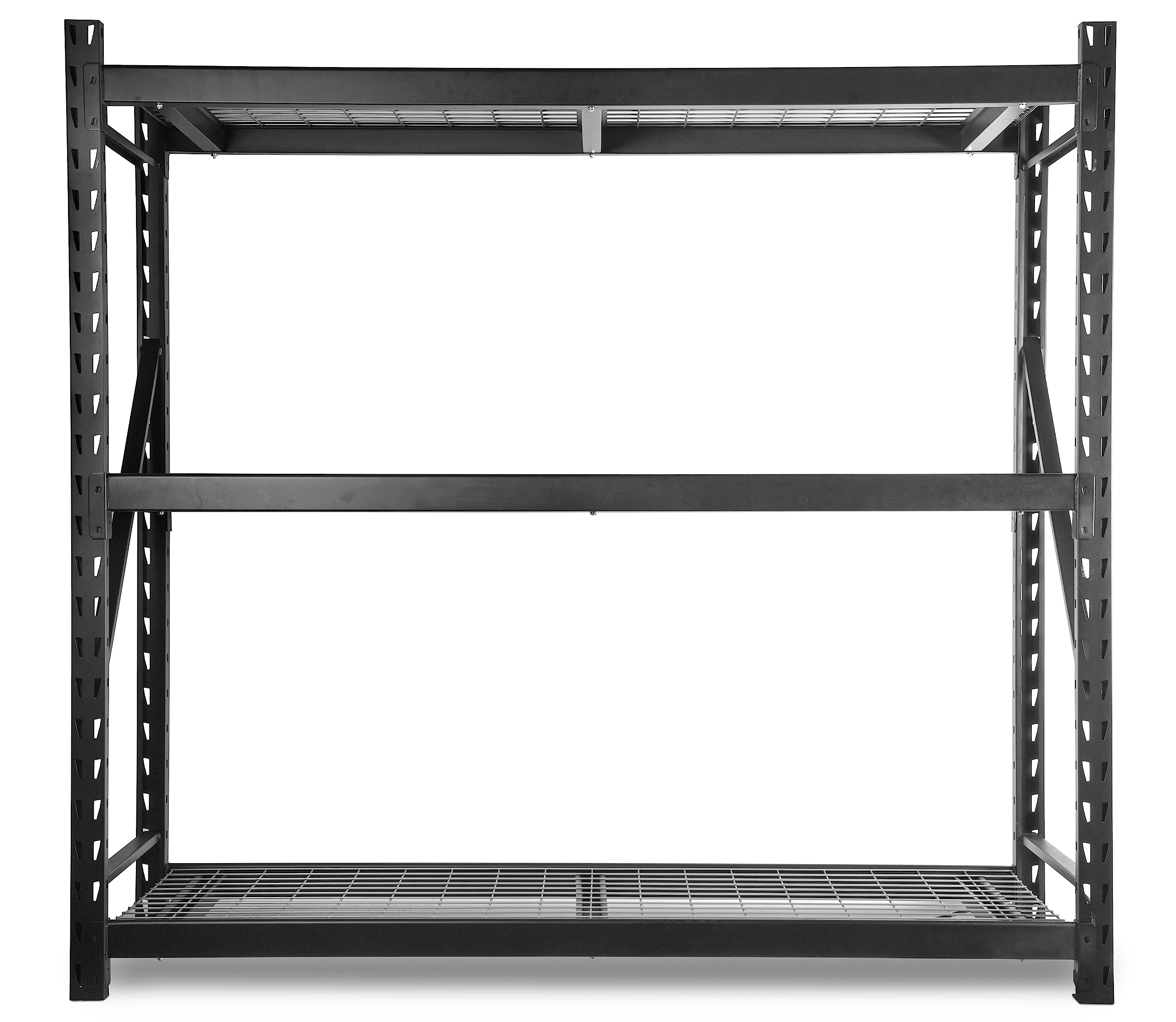 WEN Three-Tier Industrial Steel Storage Rack with Adjustable Shelving and 6000-Pound Capacity (RK7724-3)