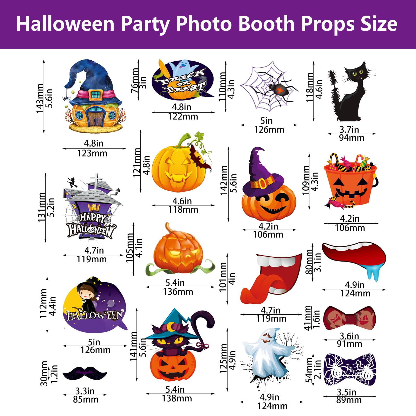 Halloween Party Photo Booth Props Frame, LMSHOWOWO Giant Halloween Inflatable Selfie Photo Frame, with 30 PCS Funny Halloween Photo Booth Props for Men Women Halloween Party Decoration Supplies