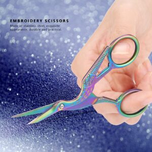 Sewing Crafting Scissors, Crane Shape Scissors Rainbow Stork Scissors Crane Scissors Stainless Steel Small Craft Scissors DIY Tools for Embroidery, Craft, Needle Work