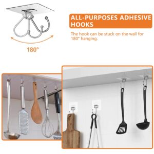 Furnibear Adhesive Hooks for Hanging 33lbs Heavy Duty Towel Coat Hooks Waterproof Self Adhesive Wall Hooks for Bathroom Shower Kitchen Door Home Improvement Utility Hook