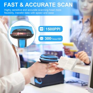 JRHC Barcode Scanner Wireless, Rechargeable 1D Laser Bar Code Scanners, Handheld Barcode Scanner Versatile 2 in 1 2.4Ghz Wireless and USB 2.0 Wired