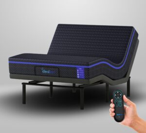 idealbed s4 nebula luxury hybrid mattress + 3i custom adjustable bed sleep system, comfort, cooling & support, advanced silent operation, wireless (nebula medium soft, queen)