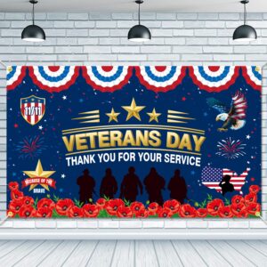 jkq veterans day thank you for your service backdrop banner 73 x 43 inch thank you veterans banner america patriotic party decorations honoring all who served indoor outdoor photo booth props