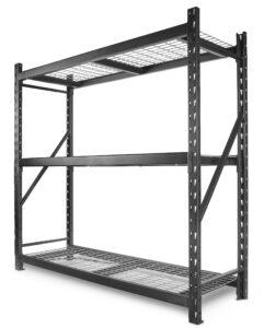 wen three-tier industrial steel storage rack with adjustable shelving and 6000-pound capacity (rk7724-3)