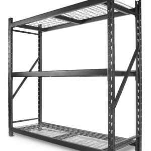 WEN Three-Tier Industrial Steel Storage Rack with Adjustable Shelving and 6000-Pound Capacity (RK7724-3)