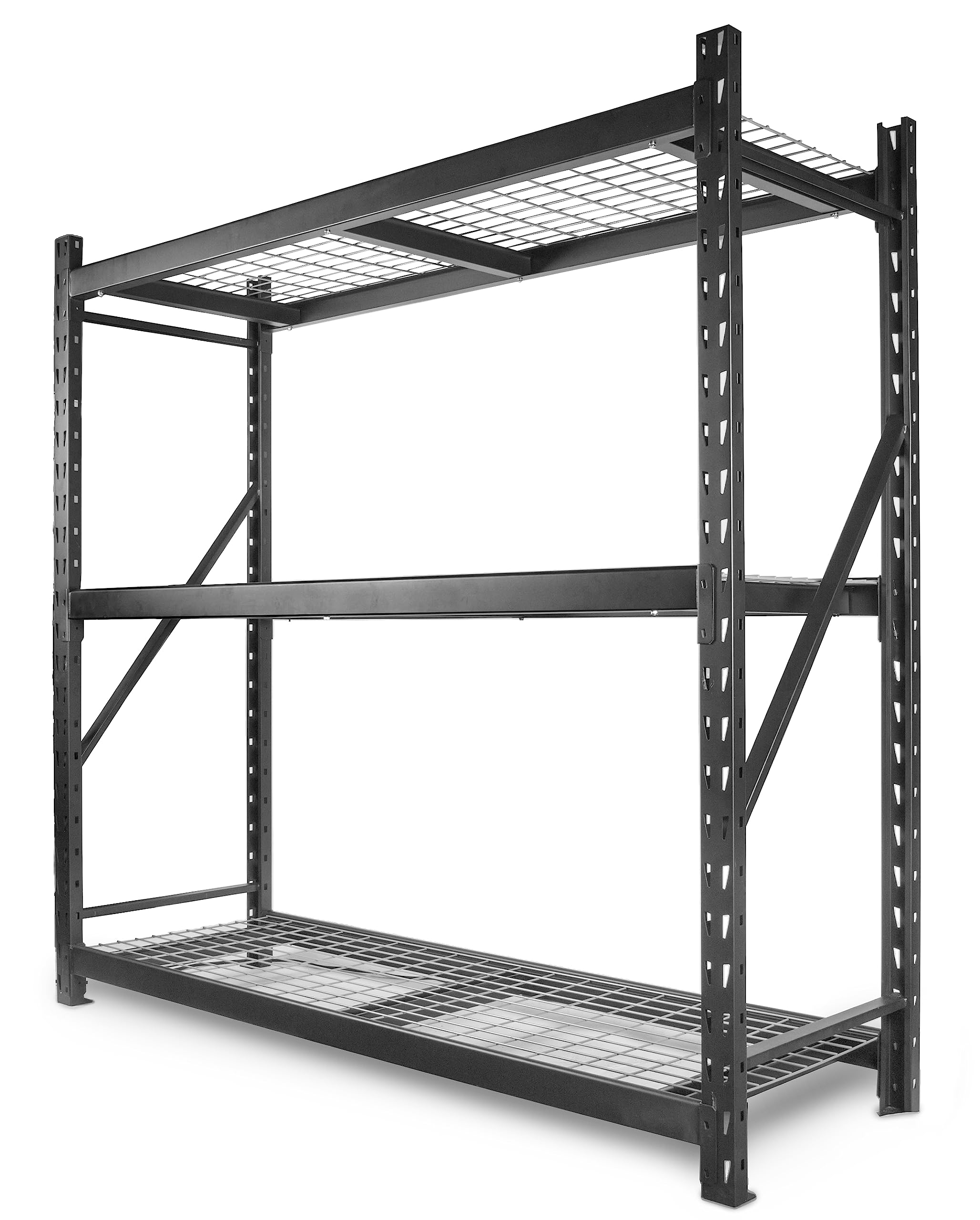 WEN Three-Tier Industrial Steel Storage Rack with Adjustable Shelving and 6000-Pound Capacity (RK7724-3)