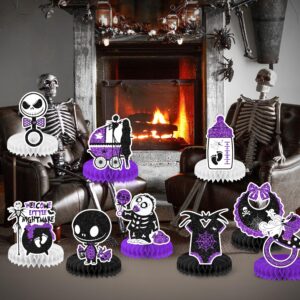 Nightmare Halloween Baby Shower Decorations Honeycomb Centerpiece,9pcs Halloween Decorations for Table Double Sides 3D Table Decorations, Cute Themed Xmas Decorations for Celebrating Party