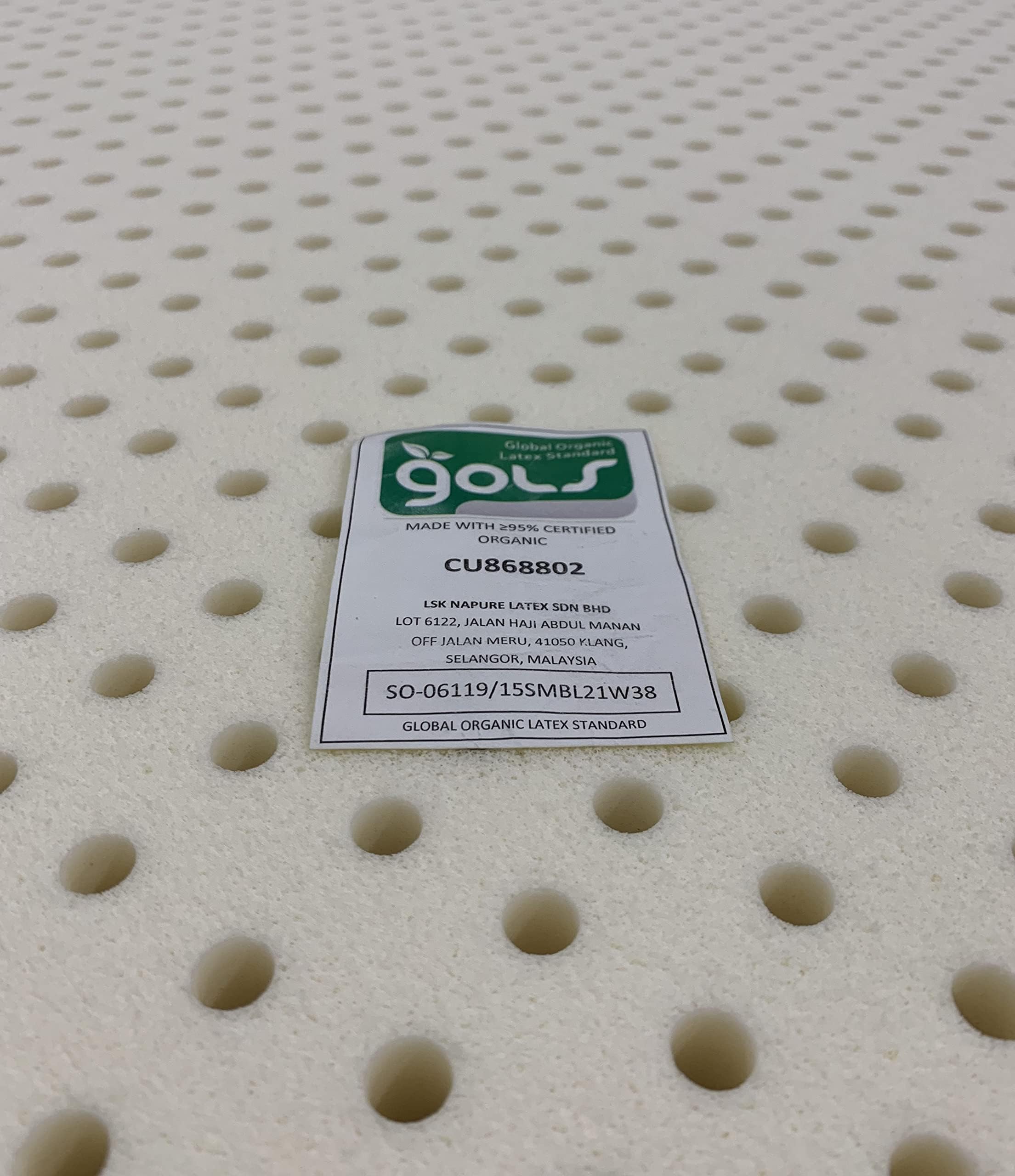 Dormir True Green 2" TwinXL Soft Organic Latex Mattress Topper - GOLS Certified, Firm, Bouncy, Cool, Hypoallergenic