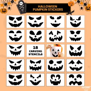 KatchOn, Professional Pumpkin Carving Kits - Pack of 31 | Halloween Pumpkin Carving Tools, 13 Pcs Heavy Duty Stainless Steel | 18 Pcs Pumpkin Carving Stencils for Halloween Decorations Jack-O-Lanterns