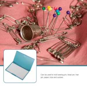 Sewing Needle Case Magnetic Needle Case Sewing Needle Storage Slim Line Magnetic Box Pin Holder Small Metal Objects Organizer Blue Sewing Supply Organizer