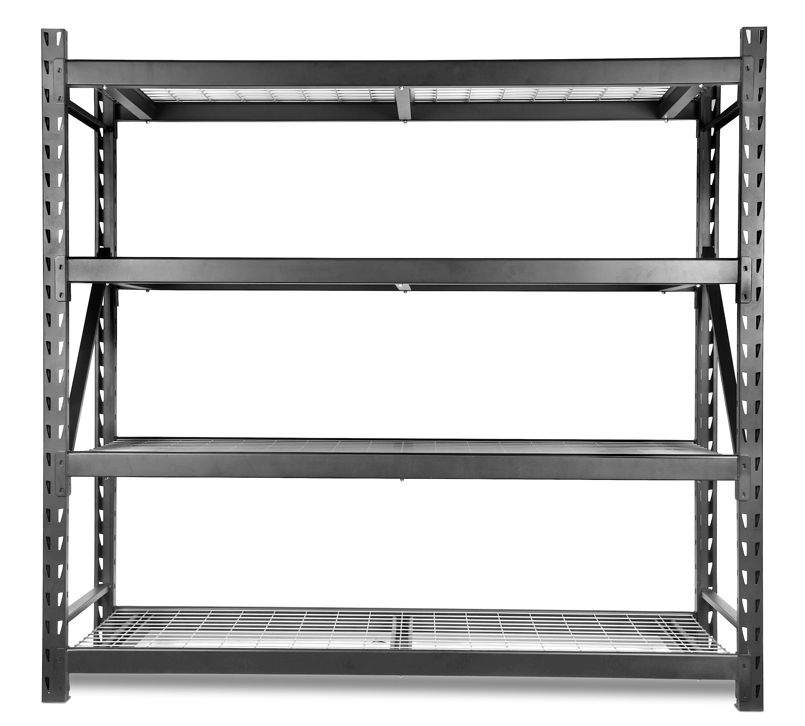 WEN Four-Tier Industrial Steel Storage Rack with Adjustable Shelving and 8000-Pound Capacity (RK7724-4)