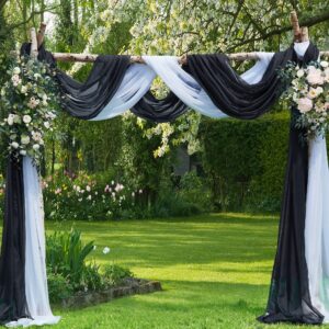 WARM HOME DESIGNS 2 Black Backdrop Curtain Bundle. 55 x 216 Inch Black Fabric or Black Curtain Backdrop for Black Wedding Decorations & Gothic Wedding Decor. ADS Black 216"