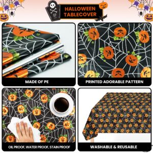 KatchOn, Pumpkin Halloween Tablecloth Plastic - Pack of 3 | Halloween Table Cloths Disposable 72x54 Inch Halloween Table Decorations | Halloween Party Decorations