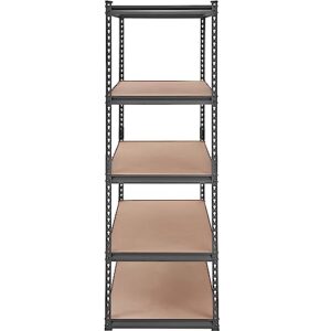 VEVOR Storage Shelving Unit, 5-Tier Adjustable, 2000 lbs Capacity, Heavy Duty Garage Shelves Metal Organizer Utility Rack, Black, 48" L x 24" W x 72" H for Kitchen Pantry Basement Bathroom Laundry