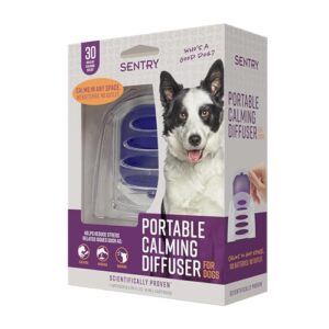 sentry behavior portable calming diffuser for dogs, reduces stress and bad behavior with calming pheromones, easy-to-use portable design, 30 day release