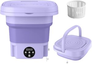 maclehose mini portable washing machine, mini washer and dryer combo, 9l,foldable,mini washer for baby clothes, underwear or socks,small clothes, camping&travel laundry,portable washer machine(purple)