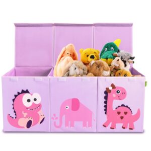 Ethiques Purple (Cute Dinosaur) Collapsible Large toy chest 40X16X14 Inch