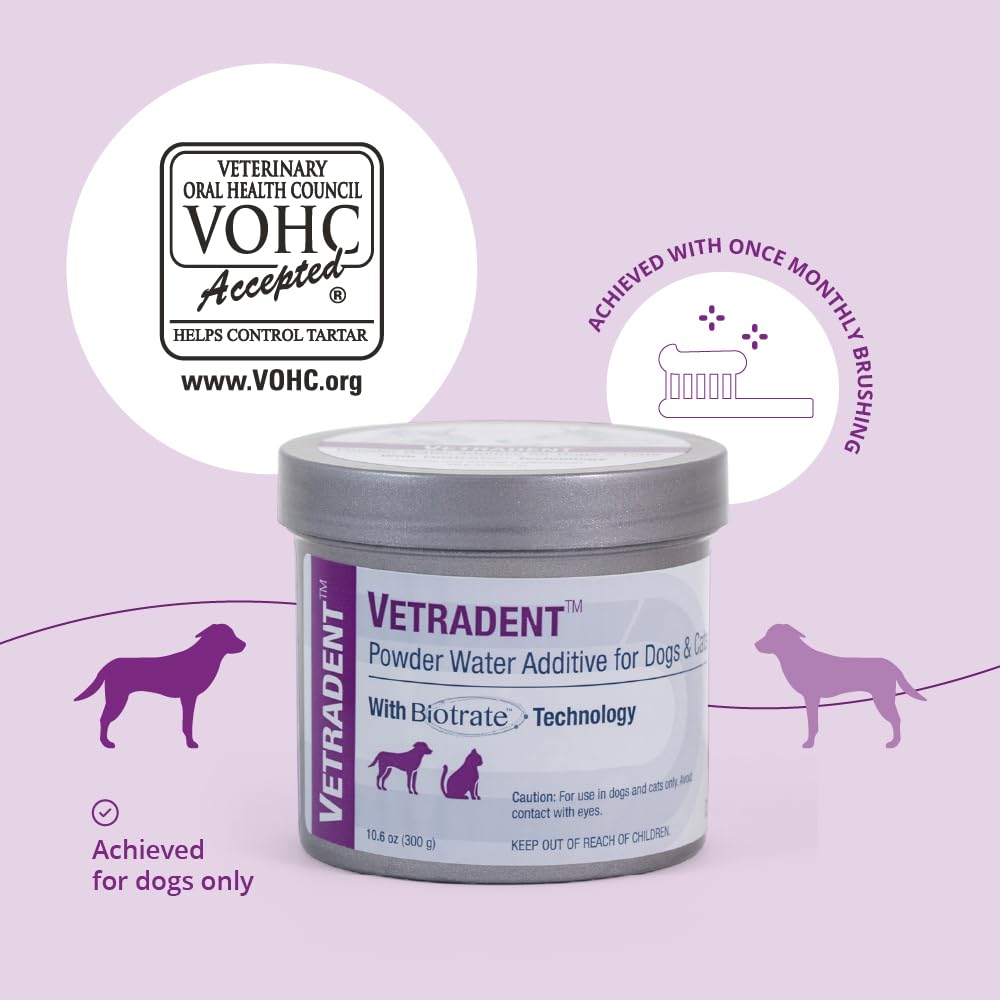 Vetradent Powder Water Additive for Dogs and Cats, 10.6 oz