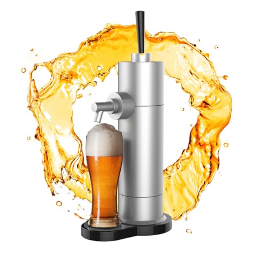 YJSG Beer Draft Dispenser,Beer Foam Machine,Canned Beer Draft System,Beer Foam Maker,Beer Tap,Mini Kegerator,Converts Any Can Into Draft for Beer Bars,A Great Gift for Beer Lovers,Silver