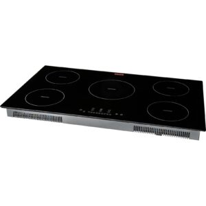 VEVOR Electric Cooktop, 5 Burners, 36'' Induction Stove Top, Built-in Magnetic Cooktop 9200W, 9 Heating Level Multifunctional Burner, LED Touch Screen w/Child Lock & Over-Temperature Protection