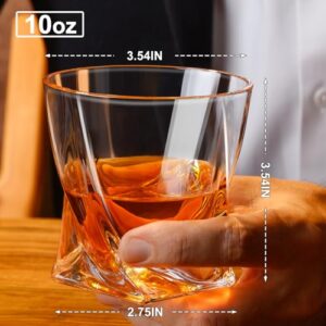 PARACITY Whiskey Glasses Set of 2, Old Fashioned Cocktail Glass, 10 OZ Whiskey Glasses, Bourbon Glasses, Rocks Glasses for Scotch, Liquor Vodka, Bourbon, Whiskey Gifts for Men, Husband, Boyfriend