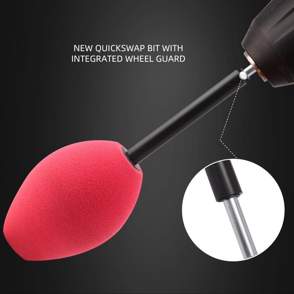 SPTA Wheel Rims Polisher, Polishing Ball, Polishing Cone, Metal Wheel Polishing Tool, Ball Buster Wheel and Rim Polisher System Attaches to Standard Household Drill