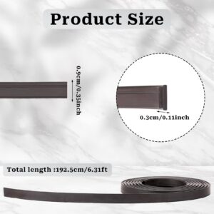 75" Flexible Magnetic Strip, Flex Magnetic Strip Refill, Shower Door Replacement Magnetic Strip, 3/8" Wide, 1/8" Thick, for Shower Doors, Swing Glass Doors (Black)