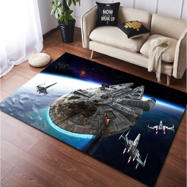 Millenium Falcon Rug, Starwars Rug, Boy Room Rug, Fantastic Rug, Home Decor Rug, Area Rug, Soft Rug cv465.1 (23”x31”)=60x80cm=1.9 ft x2.6 ft