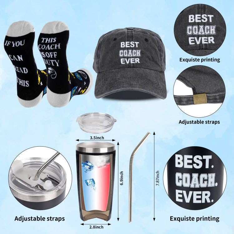 LiYiQ Coaches Gifts, Best Coach Ever, Christmas Gifts, Thank You Gifts for Coach, Gift for Baseball Coach Softball Coach Soccer Coach Basketball Coach