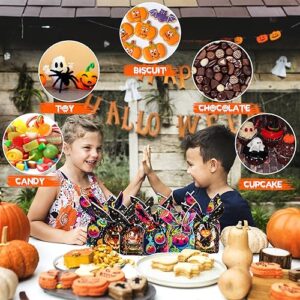 100 PCS Halloween Sweets Bags, Halloween Treat Candy Bags for Trick or Treat Party, Biscuit Goody Bags 14 * 23cm, Party Bag Pouches Fillers for Halloween Party Favor, Small Party Supplies