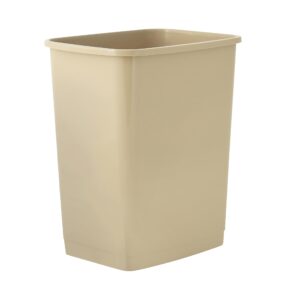 superio 1.25 gal mini plastic trash can, small waste bin for countertop, desk, vanity, bathroom 5 quart, beige