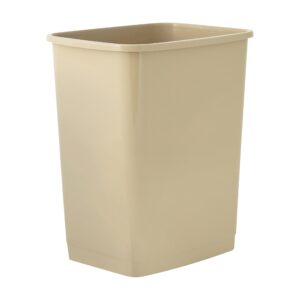 Superio 1.25 Gal Mini Plastic Trash Can, Small Waste Bin for Countertop, Desk, Vanity, Bathroom 5 Quart, Beige