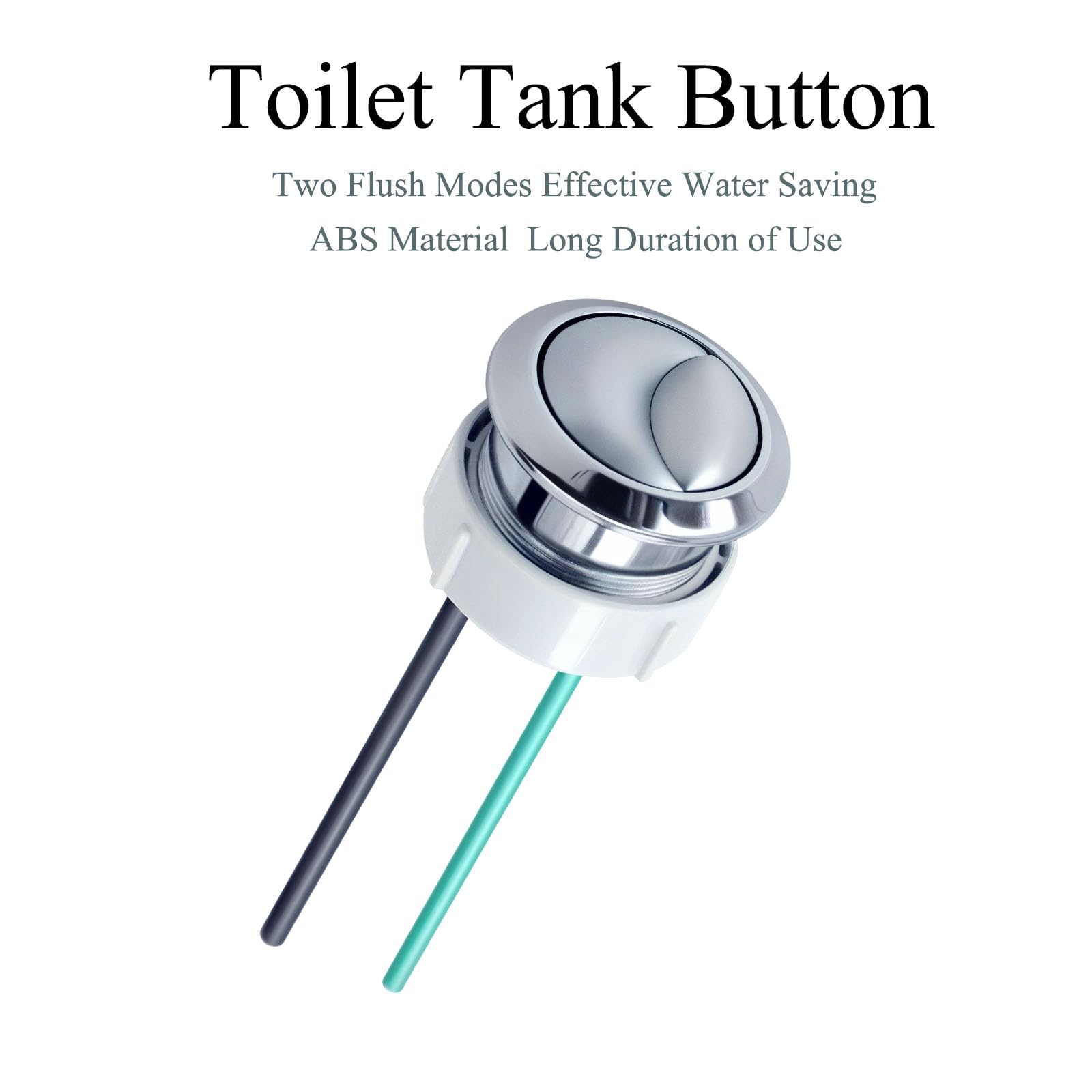 Lychee Light Dual Flushing Toilet Push Button Spare Parts,Top Toilet Button Replacement Compatible with Geberit & Kohler Part, Satin Chrome Toilet Parts with 1.5inch(38mm) Hole in the Toilet Tank Lid