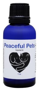 peaceful pets calming essential oil - natural stress relief & anxiety relief for cats & dogs - drug-free calming solution