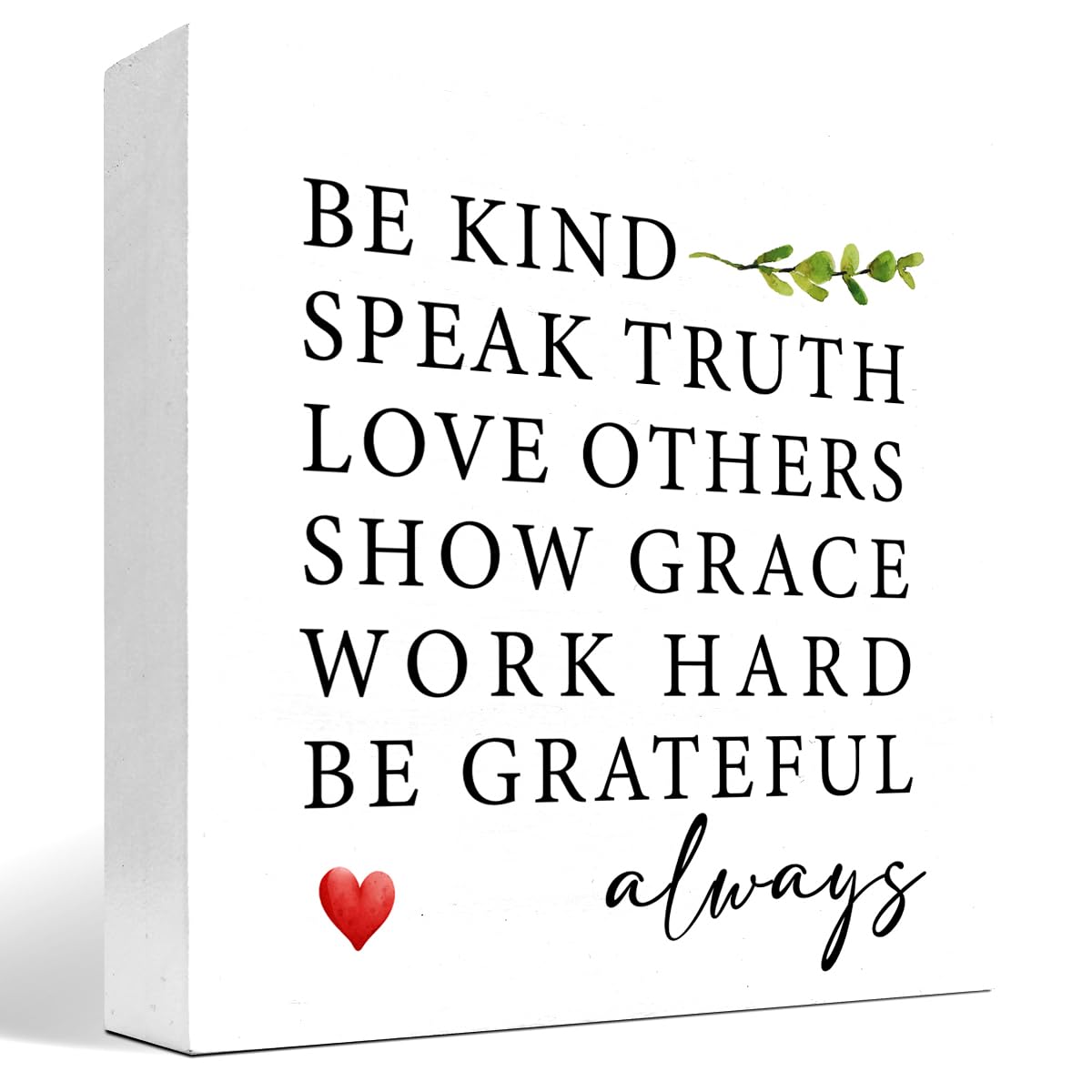 Be Kind Speak Truth Wood Block Sign Desk Decor,Rustic Inspirational Wooden Box Plaque Sign Desk Decor for Home Office Shelf Table Decor Decorations