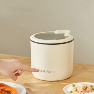 Mini Rice Steamer 220V Dorm Cn Maker Low Power Smart Cooker Student Pot Porridge Cooker Household Congee Rice Cooker for Oven Cooker Rice Cookers (Beige)