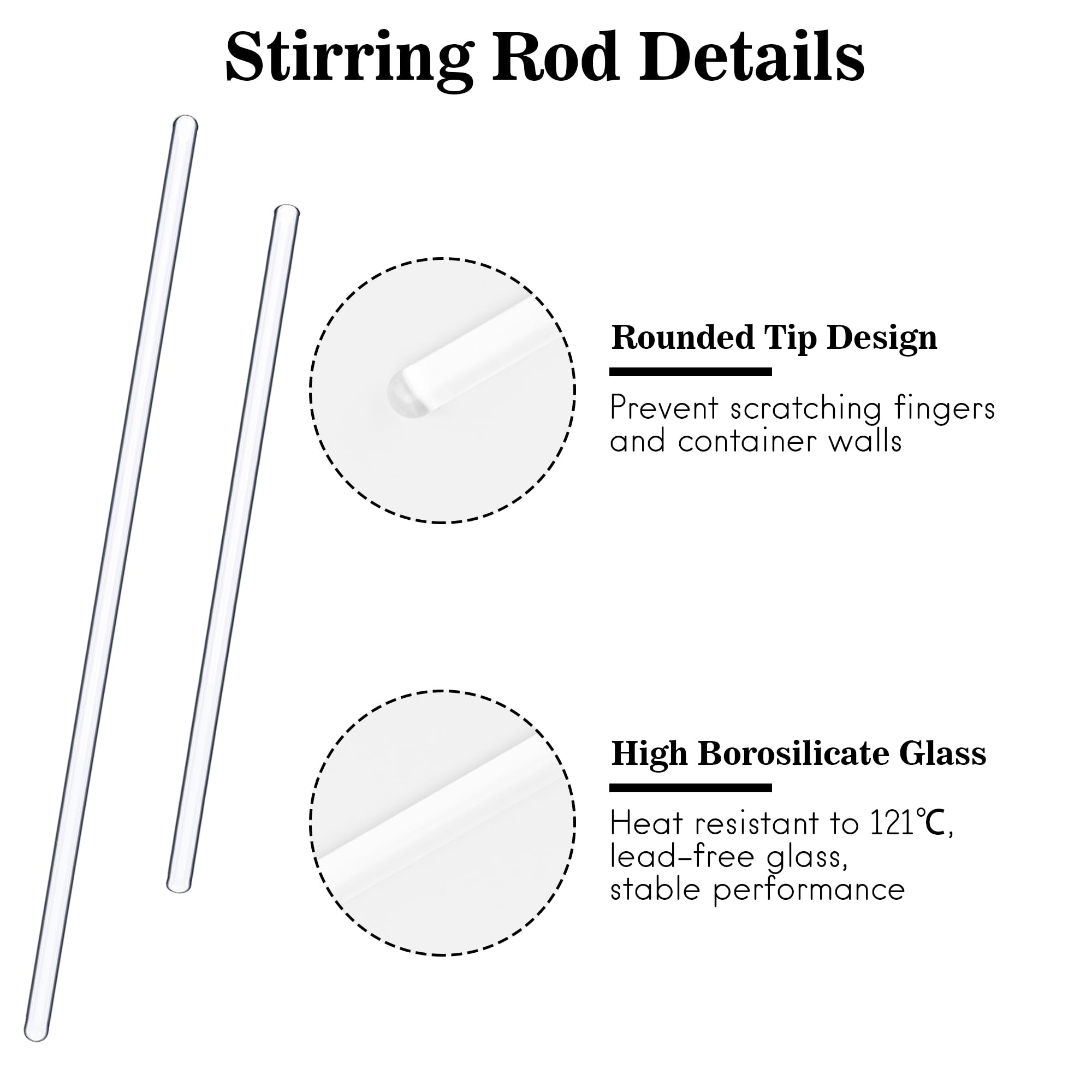 3Pcs Glass Pipettes Dropper, 10ml Graduated Liquid Dropper with 2 Stirring Rod, Rubber Bulb and Cleaning Brush, Transfer Pipettes for Essential Oil