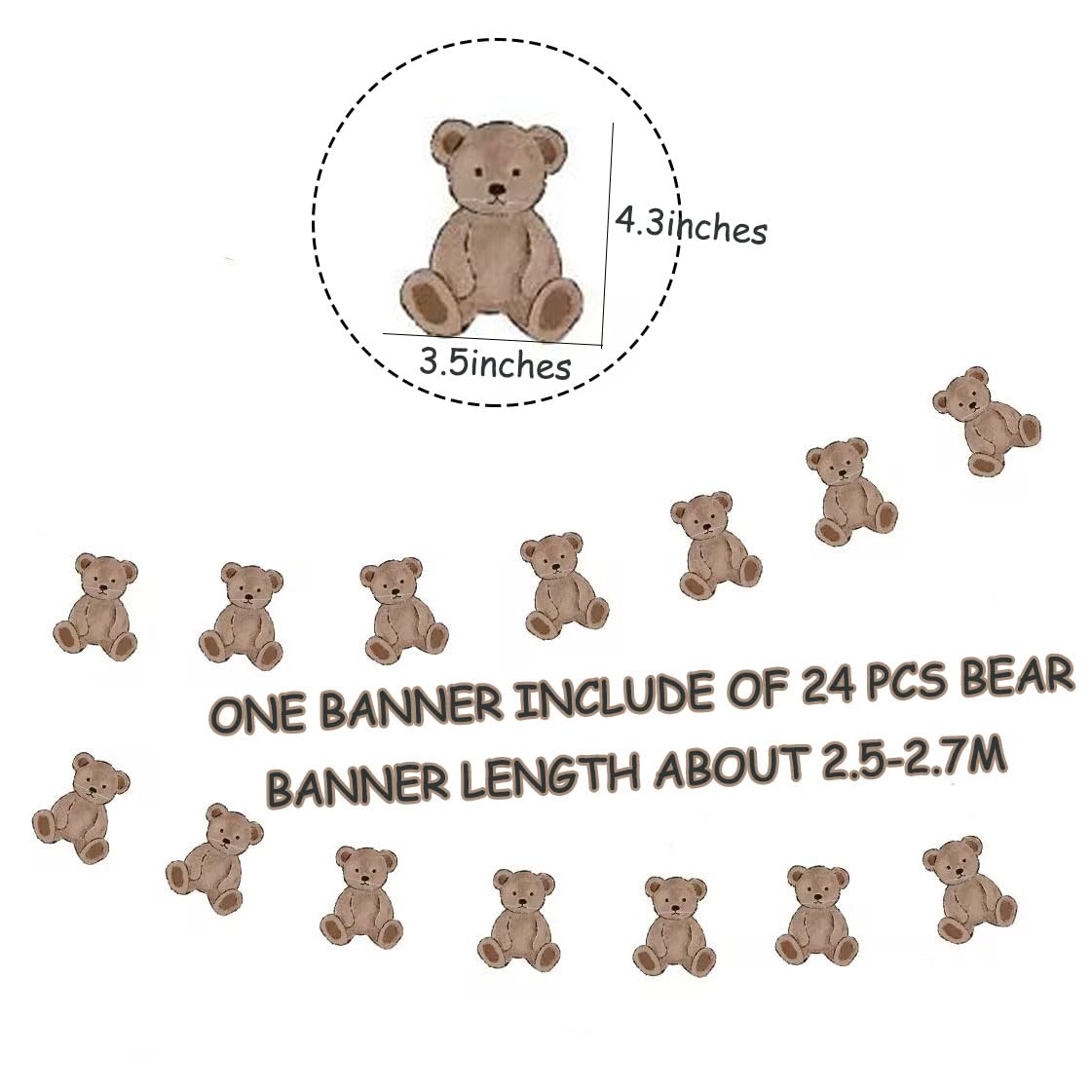 Cute Baby Bear Banner, Wall Decor Flag Photo Props Baby Shower Party Decor Wall Hangings for Bedroom, Nursery, Play Room, Dorm Room, Baby Shower Gender Reveal Party Supplies