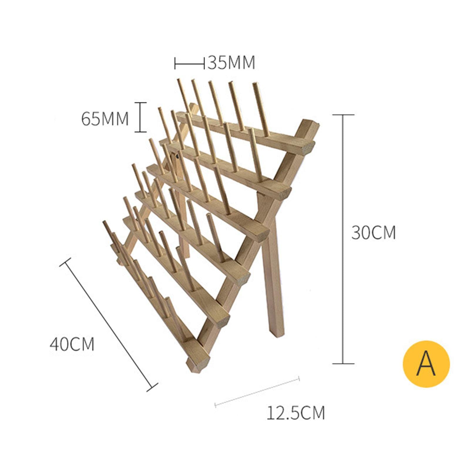 Xiaojikuaipao Wooden Thread Holder Storage 33 Spools Embroidery Yarn Organizer Desktop Sewing Spool Cone Stand Rack Shelf for Hair-braiding Jewelry Rings Display