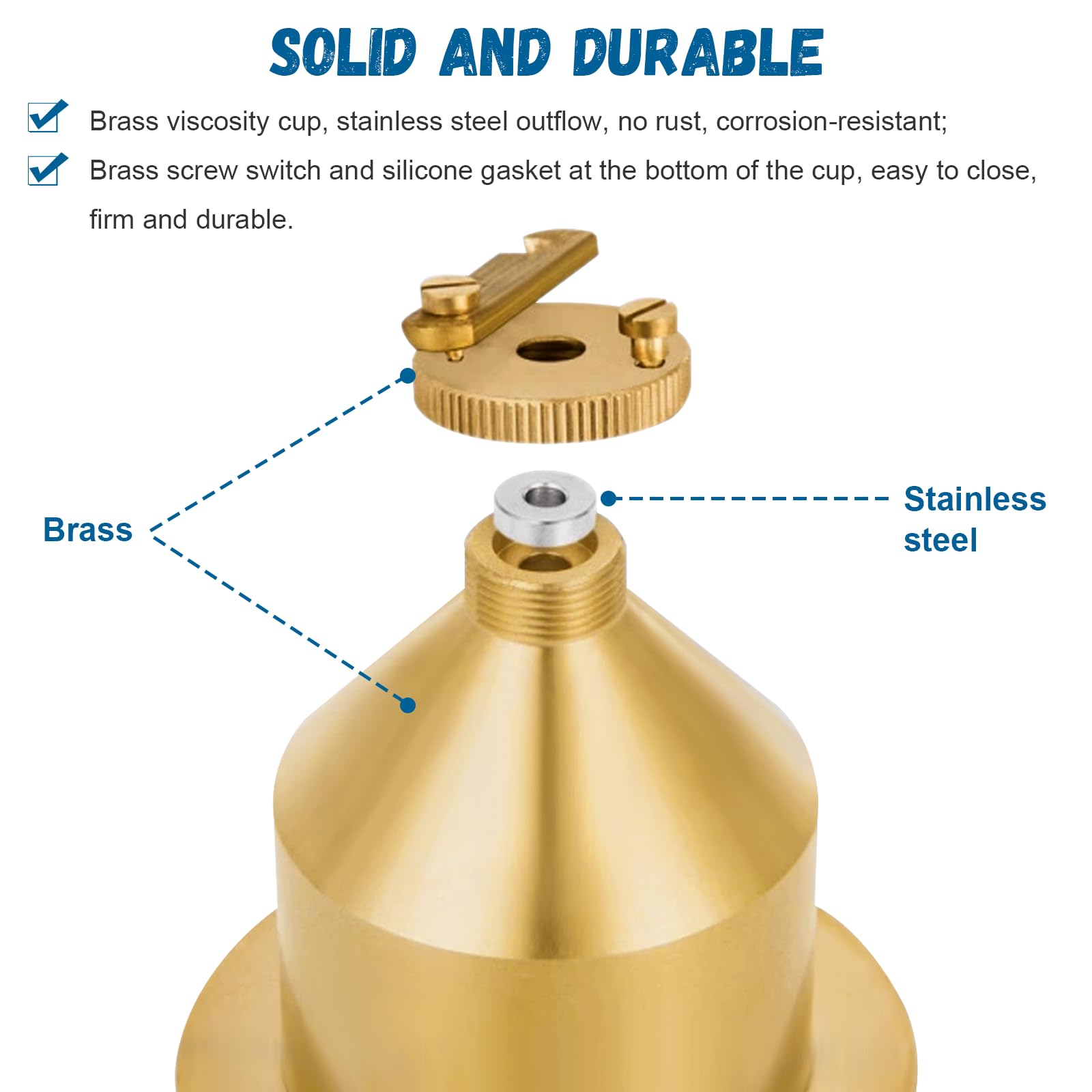 Saladulce Viscometer Flow Cup Viscosity Cup Viscometer Ford Cup #4 Flow Viscosity Viscometer for Paint Varnish Lacquer Inks