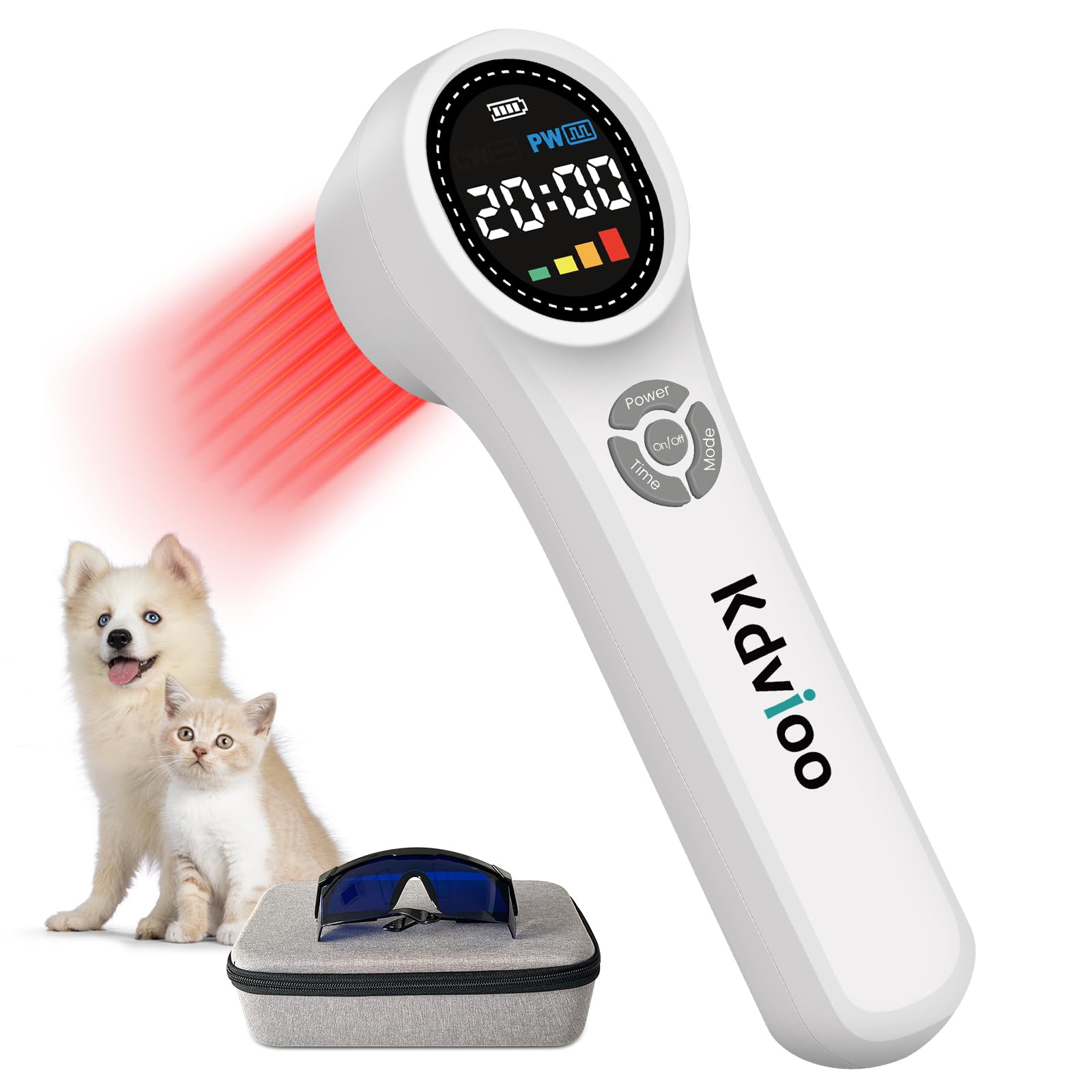 Kdvioo Cold Laser Therapy Device for Dogs, 16pcs 660nm & 4pcs 810nm & 4pcs 980nm Infrared Red Light Therapy Machine for Pain Relief, Arthritis, Spinal, Promote Blood Circulation, for Pets