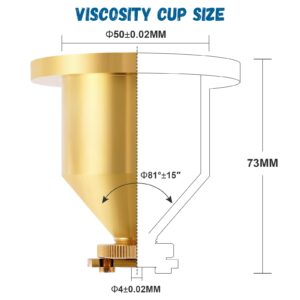 Saladulce Viscometer Flow Cup Viscosity Cup Viscometer Ford Cup #4 Flow Viscosity Viscometer for Paint Varnish Lacquer Inks