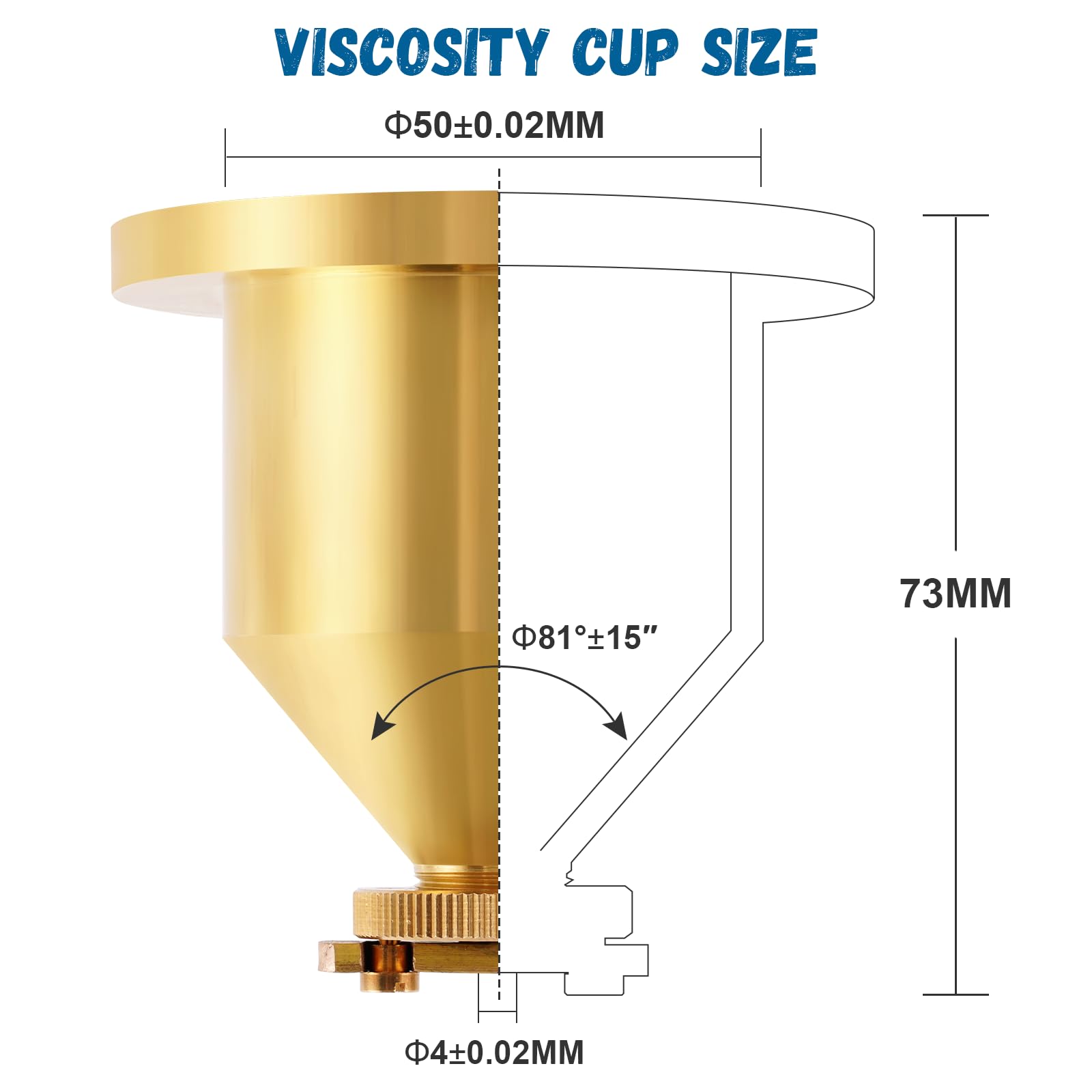 Saladulce Viscometer Flow Cup Viscosity Cup Viscometer Ford Cup #4 Flow Viscosity Viscometer for Paint Varnish Lacquer Inks