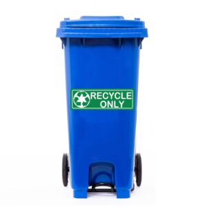 Trash Recycle Stickers for Outdoor Trash Can Garbage Can 2 x6 Inch - Recycle Sticker Trash Can Decal Trash Label Recycling Stickers for Trash Can 12 Pcs